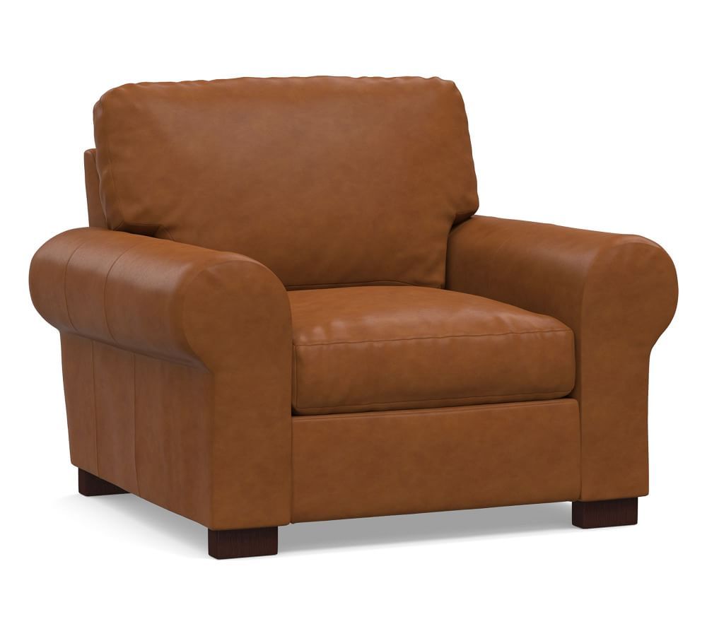 Turner Roll Arm Leather Armchair | Pottery Barn (US)