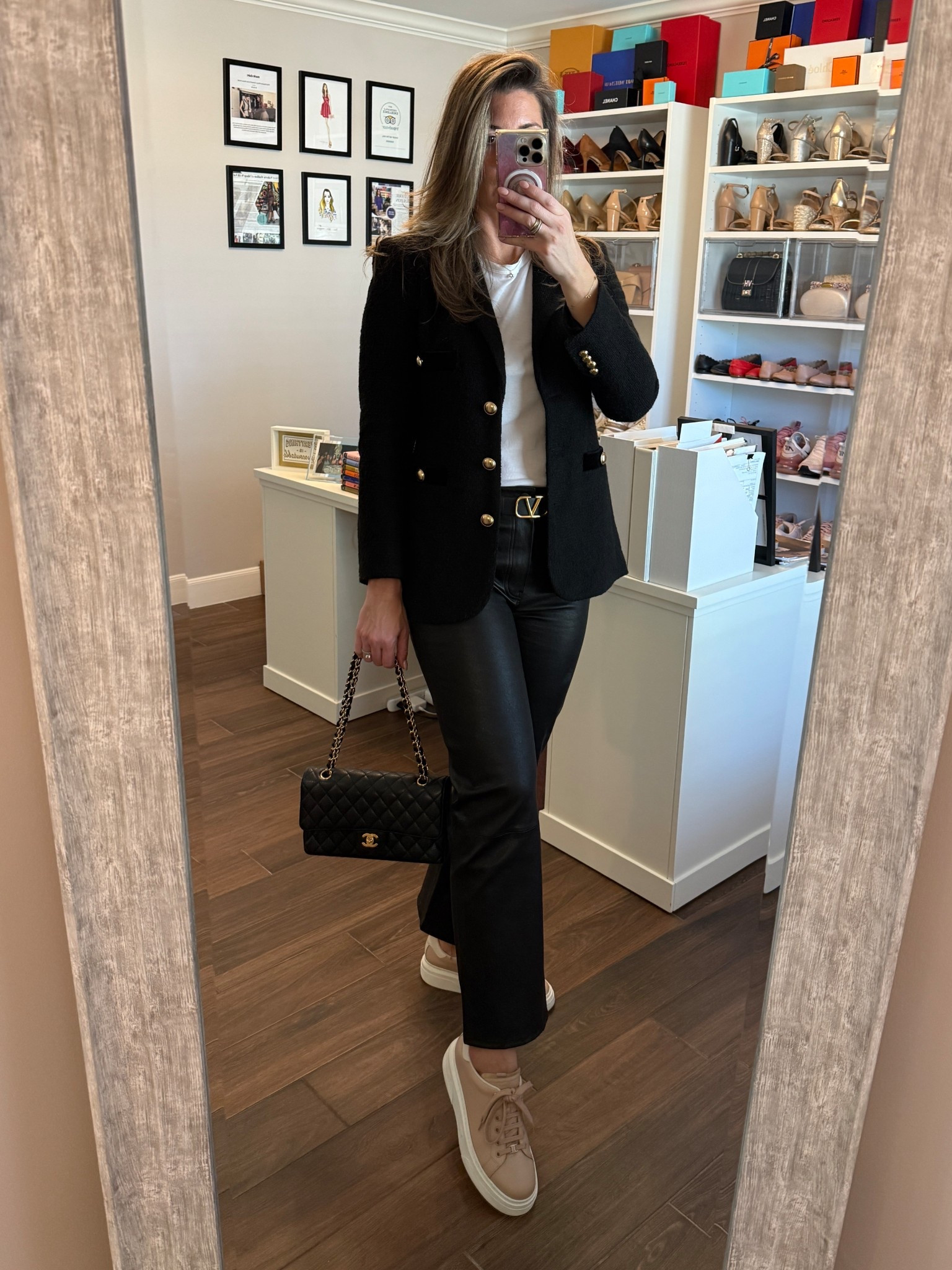 Had fun dressing these straight leg leather pants down with sneakers and a white tee. My blazer is old but shared some similar options equally beautiful. 

Tee runs TTS. Wearing size small. 
Pants run TTS. Wearing size 28.

#LTKOver40 #LTKTall #LTKootd