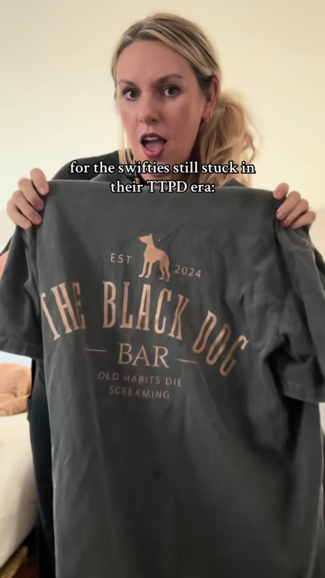 This one's for the TTPD girlies. The Black Dog Shirt is giving effortlessly cool, a little moody, and totally Swiftie-coded. Pair it with your fave jeans or layer it for that perfectly undone, poetic look. A must-have for fans channeling their TTPD aesthetic this season. 

#LTKdayinmylife #LTKHoliday #LTKGiftGuide
