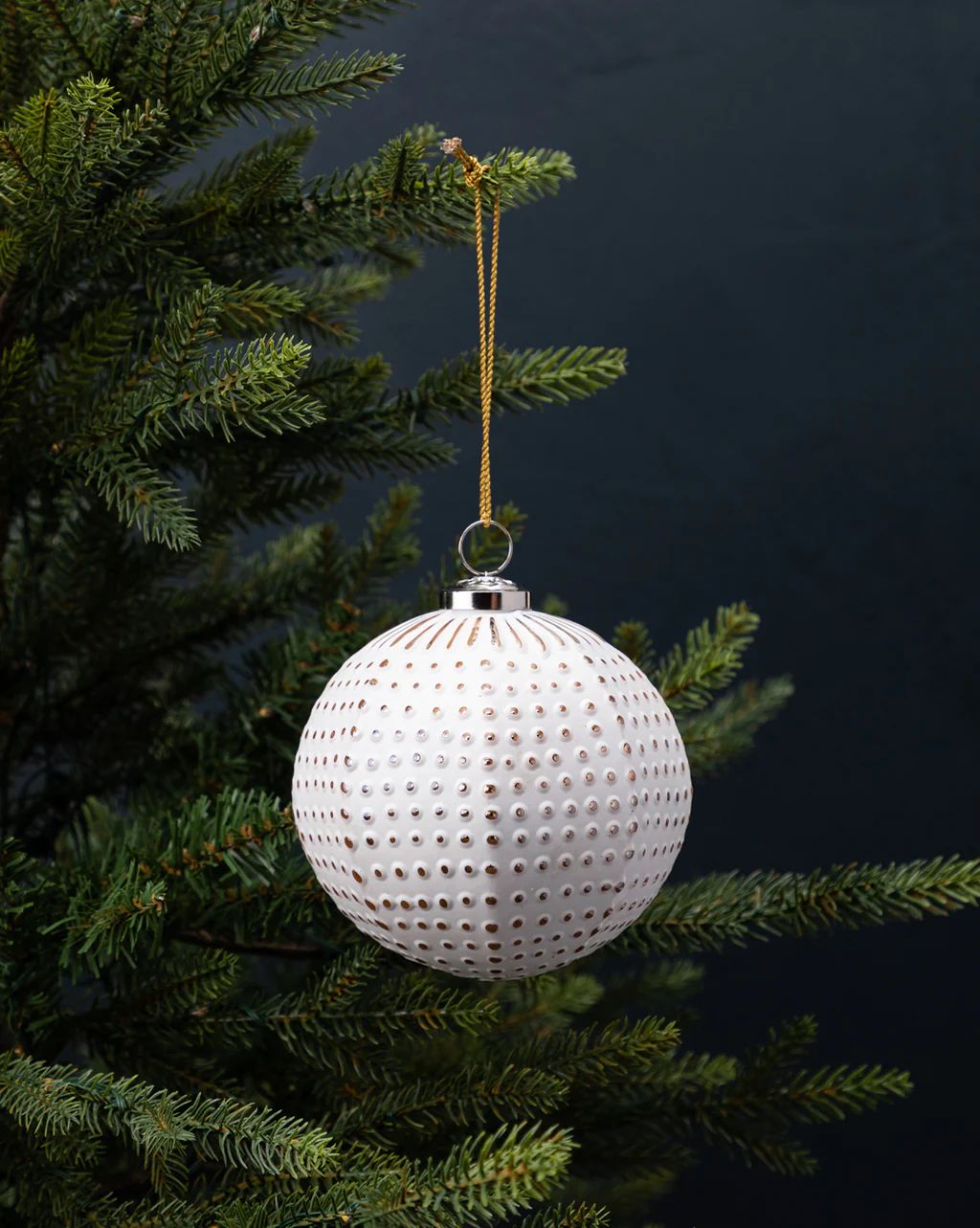 White Textured Ornament | McGee & Co.