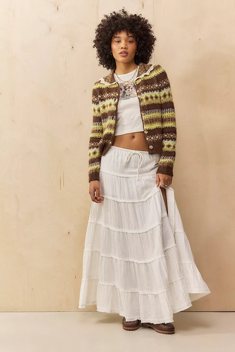 UO Sadie Tiered Maxi Skirt | Urban Outfitters UK