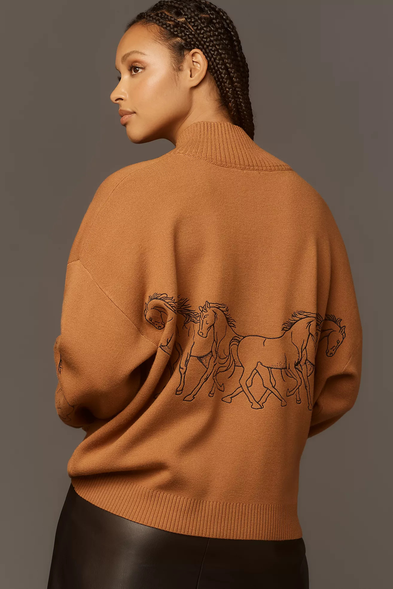 The Montana Mock-Neck Half-Zip Sweater by Maeve | Anthropologie (US)