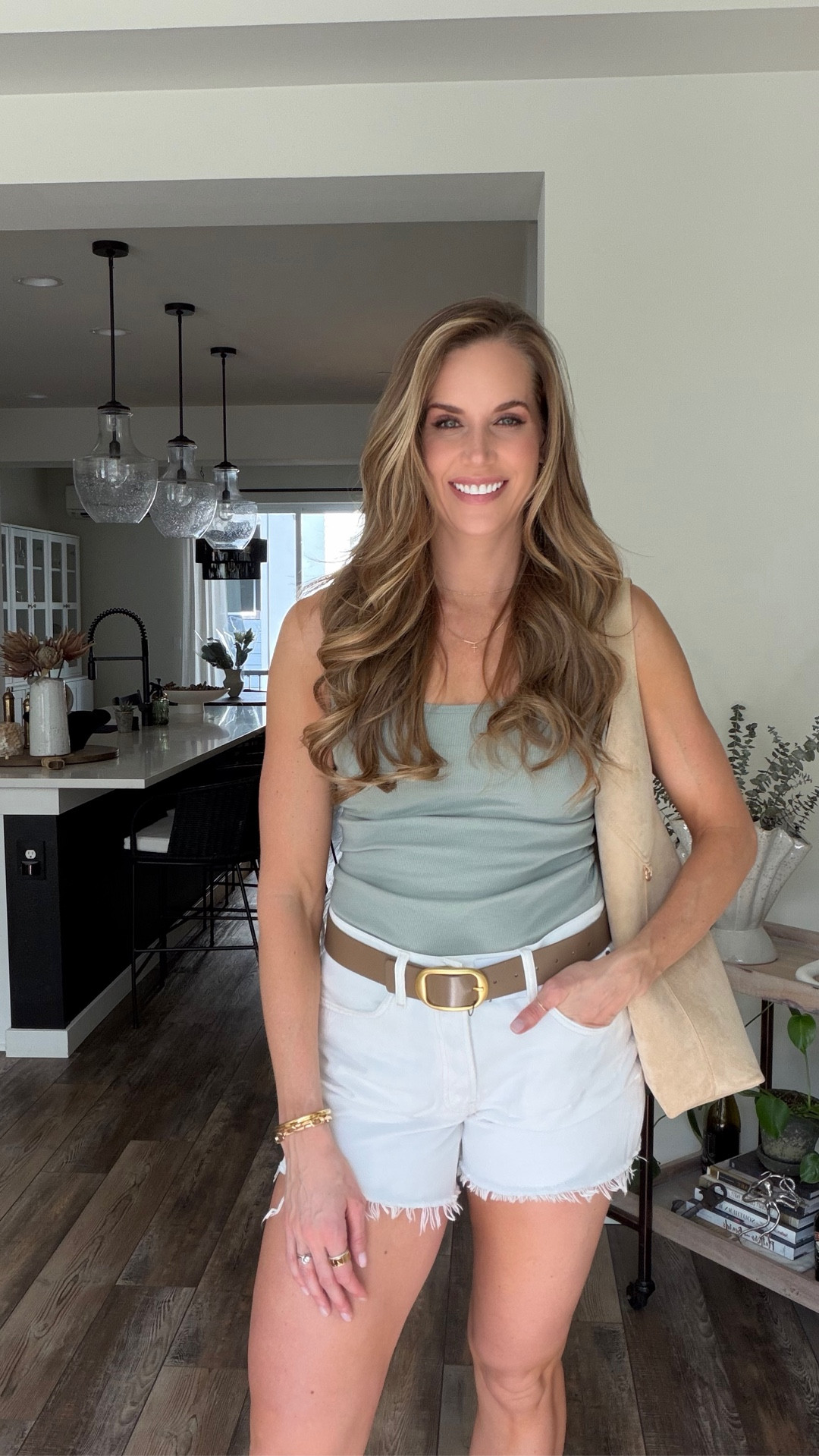Tall friendly denim shorts! These are so flattering on long legs 

Shorts: wearing size 29- but could have gotten a 28
Tanks: in size M
Sandals: wearing size 11
