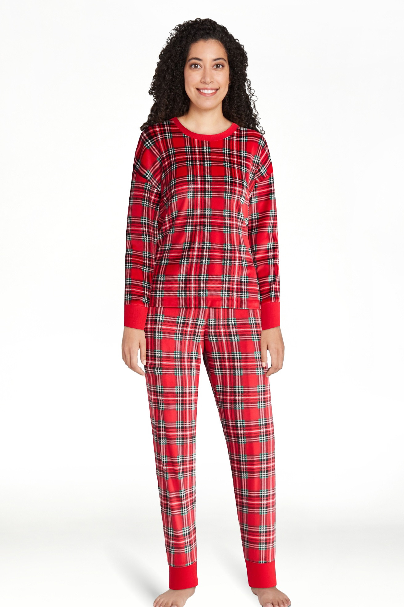 Joyspun Conjunto de Pijama de Manga Larga, Pantalones y Calcetines de Terciopelo Elástico para M... | Walmart (US)