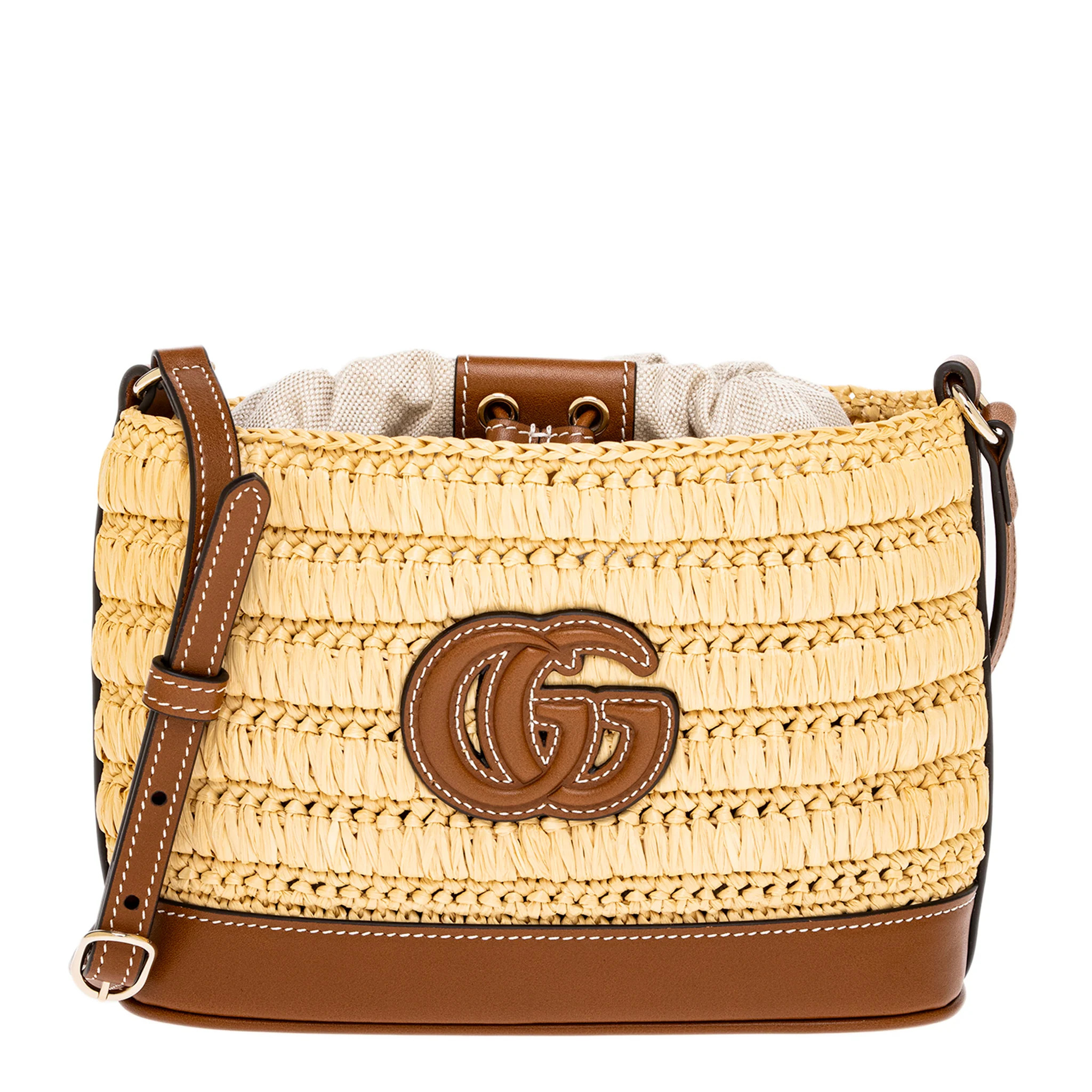 Gucci Mini Appliqued Raffia Shoulder Bag | Overstock