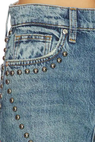 The Harlowe Studded Wide Leg Jeans in Mellow | Revolve Clothing (Global)