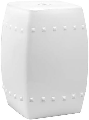 Safavieh Villa Glazed Ceramic Decorative Garden Stool, White | Amazon (US)