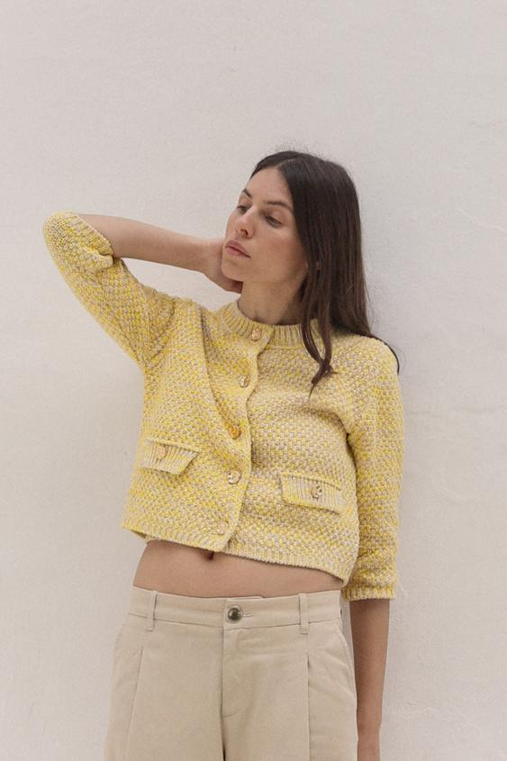 KNIT CARDIGAN WITH ELBOW-LENGTH SLEEVES | Zara US