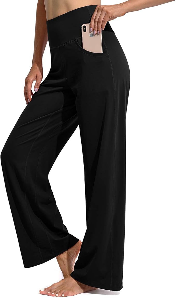 Promover Wide Leg Pants Woman Yoga Pants with Pockets Stretch Loose Casual Lounge Sweatpants Peti... | Amazon (US)
