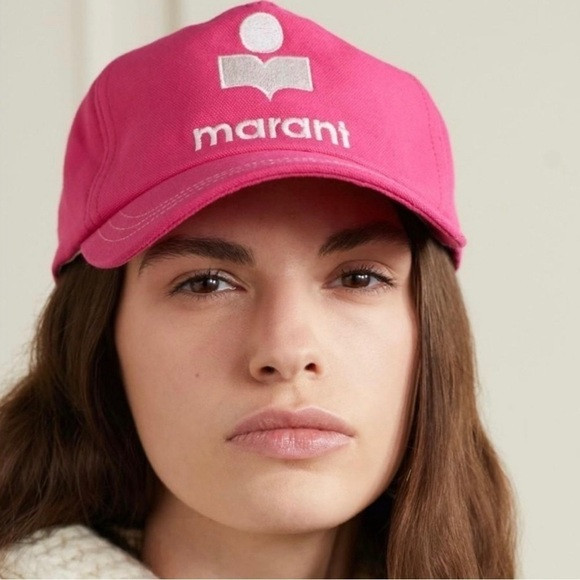 ISABEL MARANT Casquette Tyron Sporty Logo Baseball Cap Fuschia Pink NWT | Poshmark