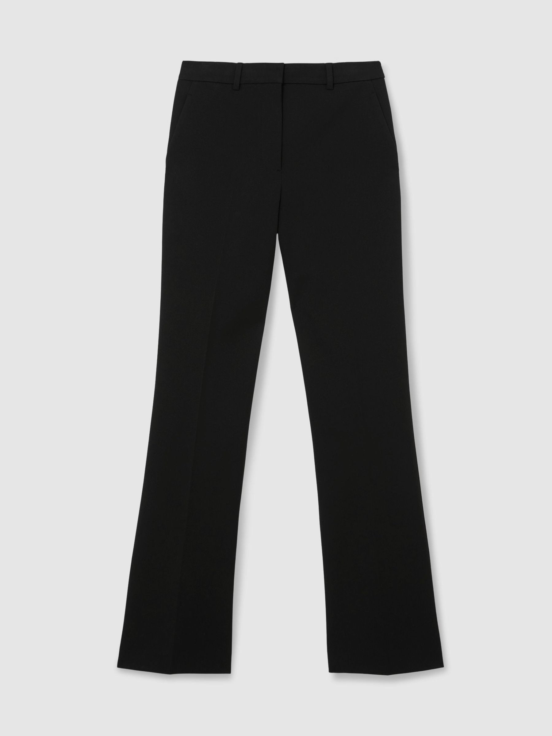 Reiss Flared Mid-Rise Tailored Trousers in Black - REISS | Reiss UK