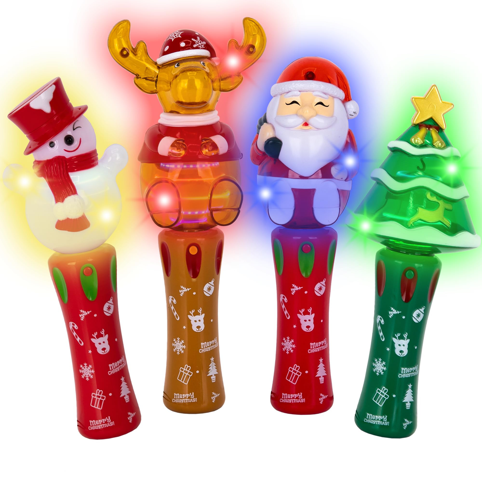 ArtCreativity Christmas Light Up Spinner Wands – Set of 4 Festive Designs with Multicolored LED... | Amazon (US)