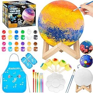Paint Your Own Moon Lamp Kit, Art Supplies Arts & Crafts Kit for Kids 9-12, Arts and Crafts for K... | Amazon (US)