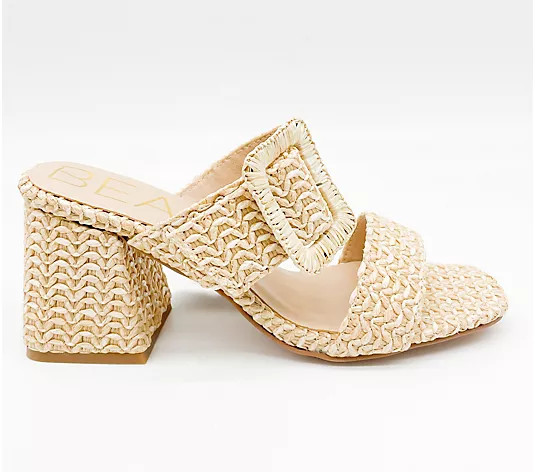 Beach by Matisse Raffia Block Heel Sandal - Lucy - QVC.com | QVC