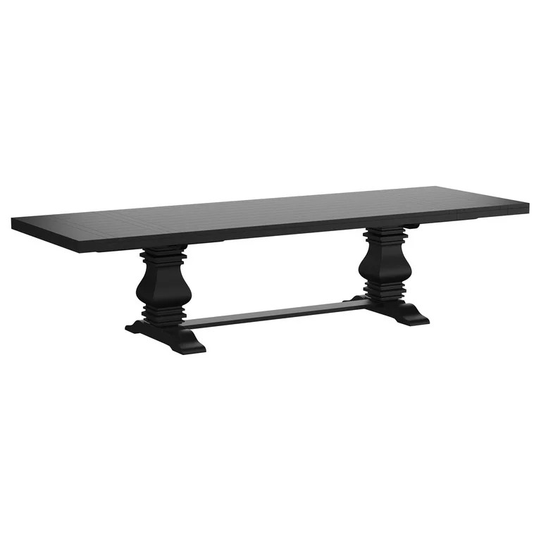 Coaster Florence 126-inch Extension Wood Dining Table Distressed Black | Walmart (US)
