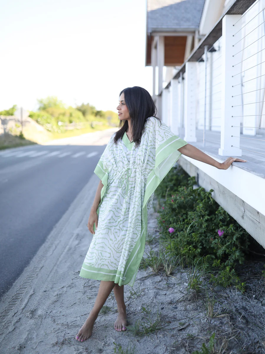 Midi Caftan Green Heat Wave - Danika Herrick x NAVYBLEU | navyBLEU LLC