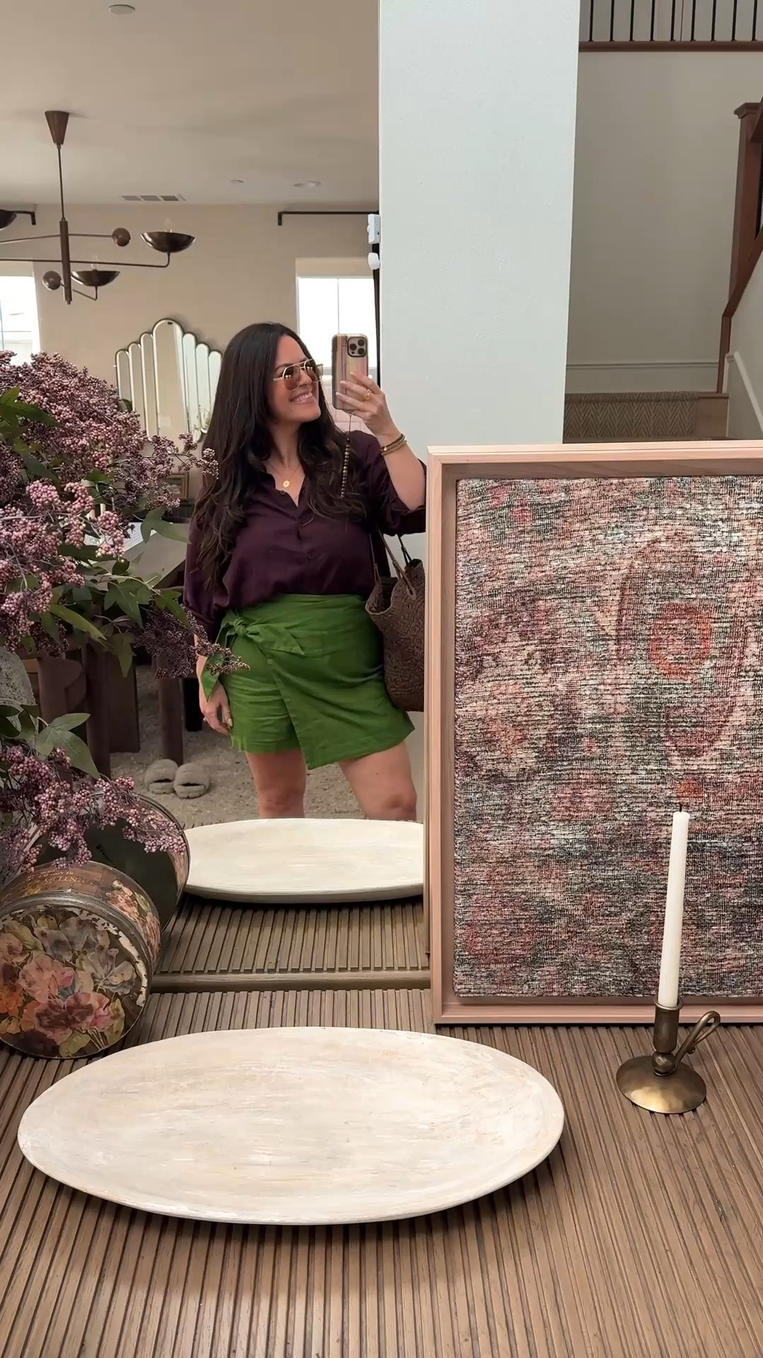 when your home and outfit match 👏🏼
greens and purples have to be my favorite color combo. wearing a large in this h&m linen blouse, wrap skort was from loft it’s sold out linked a super similar option for you! 

love this fall transition midsize outfit, it’s to comfy too. 

linked what i could of my entry way for you 🫶🏻

#LTKootd #LTKMidsize #LTKHome

#LTKOver40 #LTKMidsize #LTKHome