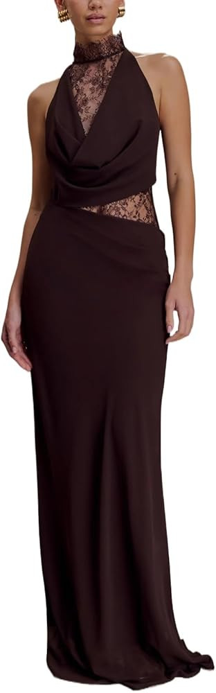 meilun Ruffle Knit Maxi Dress Polo-Neck Fitted Workwear-Casual Dress | Amazon (US)