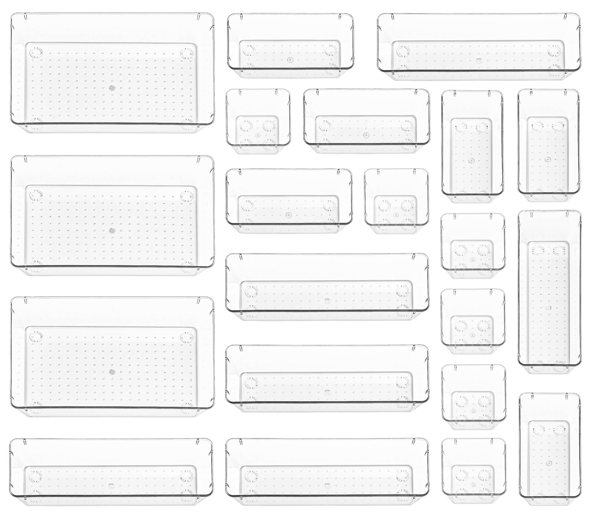 Stackzy Drawer Organiser Set – Makeup Organiser Tray for Drawers – Clear Cosmetics Container ... | Amazon (UK)