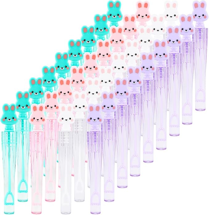 36 Pcs Easter Bunny Bubble Wands, Happy Bubble Wand Bulk Toys Easter Gifts Stuffers Goody Bag Fil... | Amazon (US)