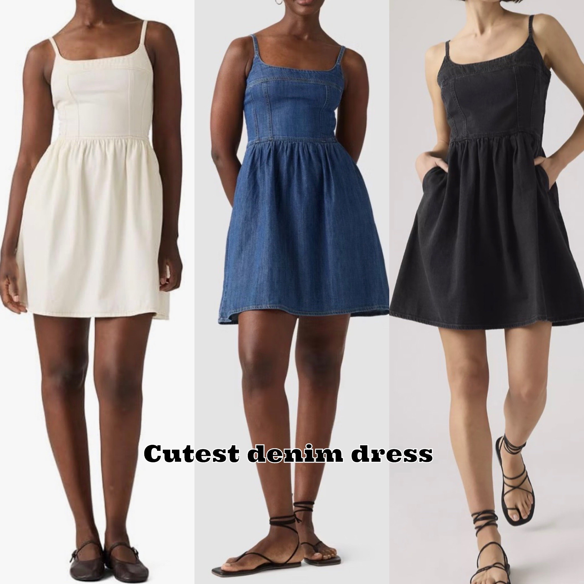 Love this Levi’s denim dress. 
It runs true to size, has adjustable straps and a cinching back for stretch.