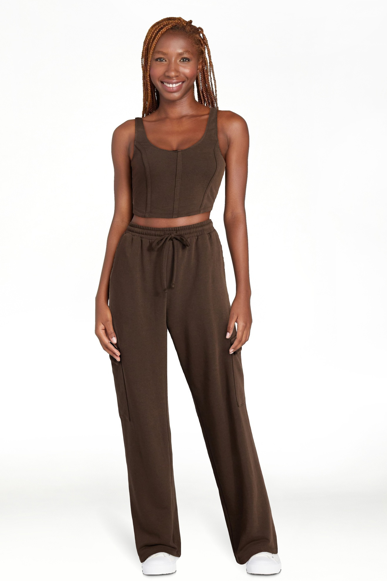 No Boundaries Bustier Tank and Cargo Pant Set, 2-Piece, Women's and Women's Plus Sizes XXS-4X | Walmart (US)