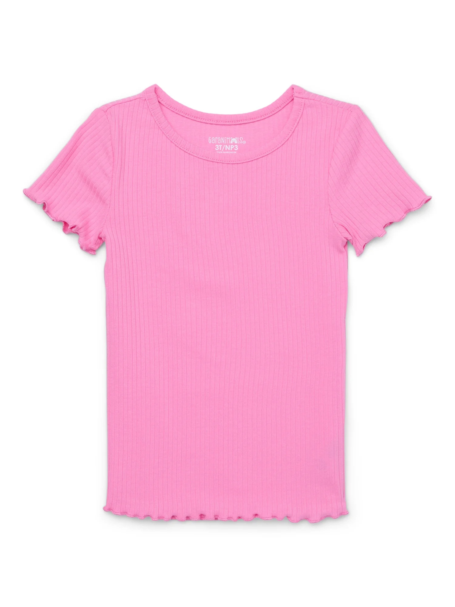 Garanimals Toddler Girl Short Sleeve Solid Rib T-Shirt, Sizes 18M-5T | Walmart (US)