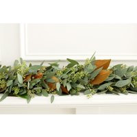 Handmade Fresh Magnolia + Seeded Eucalyptus Greenery Garland -For Wedding, Home Decor, Holiday Party | Etsy (US)