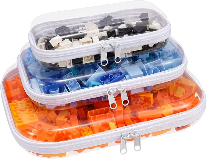 Clear Hard Shell Zipper Case,3PCS Transparent Clear Zipper Pouches,Hard Side Plastic Case Set,Por... | Amazon (US)