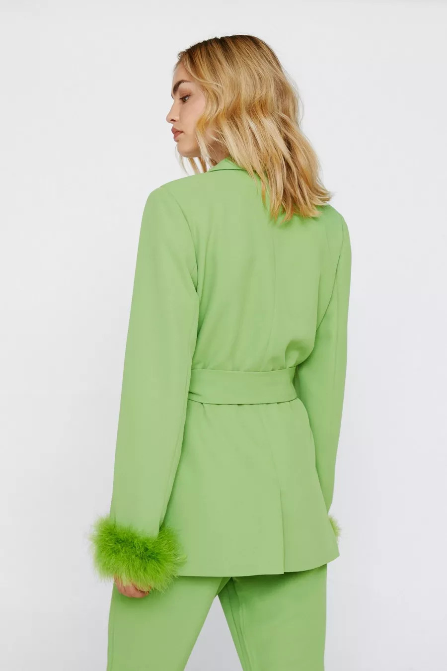 Belted Blazer With Feather Cuffs | Nasty Gal UK (+IE)