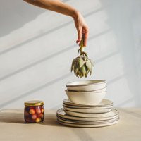 stoneware Dinnerware Set Handmade Pottery Dinner Plates Soup Bowl Salad Plate Modern Ceramics New Home Gift Rustic Wedding For Couple | Etsy (US)