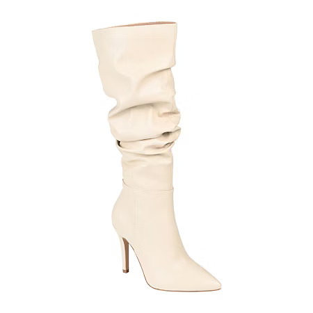 Journee Collection Womens Sarie Stiletto Heel Dress Boots, 9 1/2 Medium, Beige | JCPenney