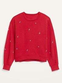 Crew-Neck Cropped Printed Sweatshirt for Women | Old Navy (US)
