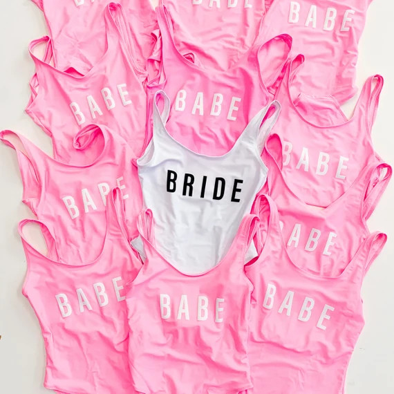 Beach Bachelorette, Swimsuits, Bathing Suits, Honeymoon Swimsuit, Bridesmaid Gifts, Bachelorette ... | Etsy (US)