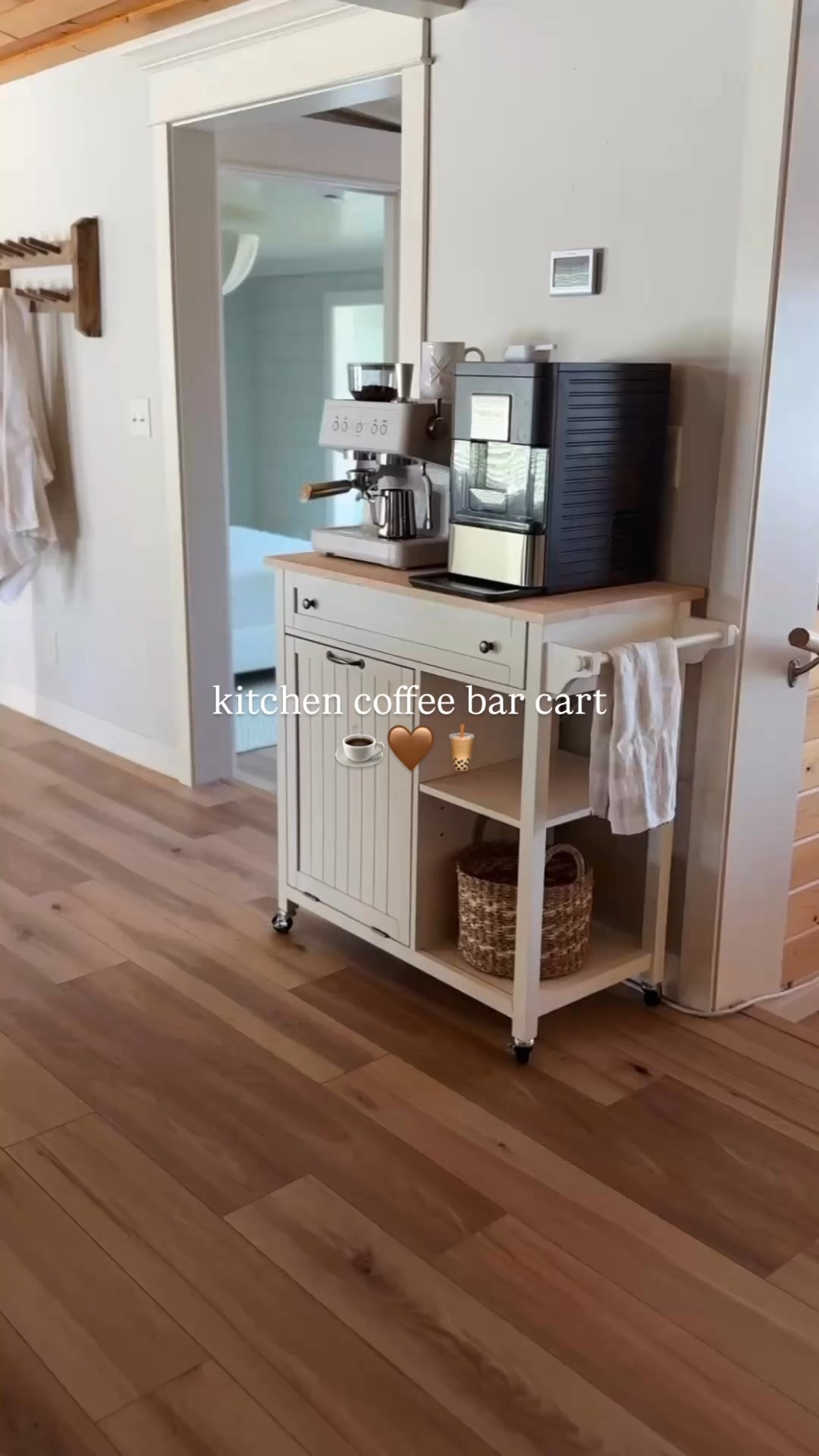 Not enough counter space? This kitchen cart is the perfect solution and would make the best coffee bar!

Features a pull out garbage bin, large drawer, open shelves, wheels and a wood butcher block countertop. We are using it at our lake cabin for our espresso machine and ice maker. 

Follow @frengpartyof6 for more!

#coffeebar #coffee #espressomachine #coffeemaker #kitchen #kitchenstorage 


#LTKStyleTip #LTKHome