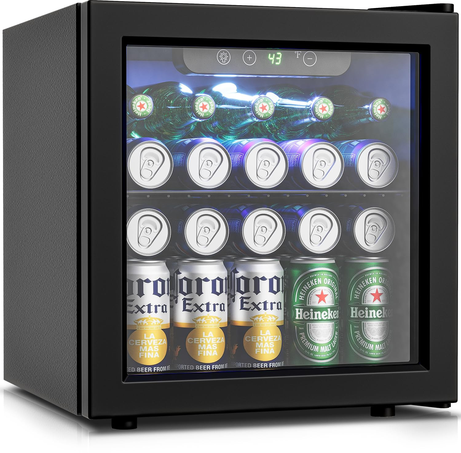 Beverage Refrigerator Cooler - 12 Bottle 50 Can Mini Fridge with Glass Door, Soda Wine Beer Drink... | Amazon (US)