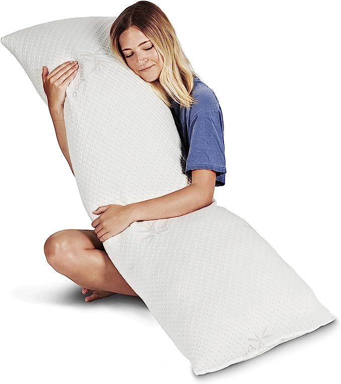 Snuggle-Pedic Full Body Pillow for Adults - Made in USA, 20 x 54 Long Pillow w/ Shredded Memory F... | Amazon (US)