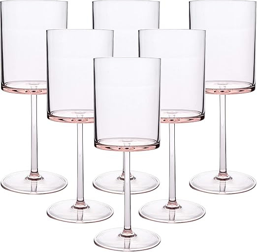 Yuhytop Groye Classic Acrylic Premium Quality Plastic Tumblers |Set of Pink, 6 Each: 15-Ounce, Di... | Amazon (US)