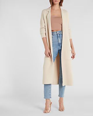 Cozy Notch Collar Duster Cardigan | Express