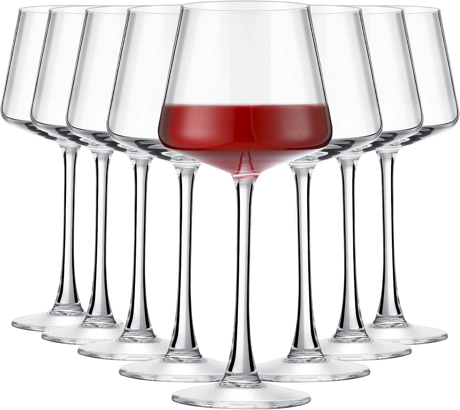 Crystal Wine Glasses Set of 8 Hand Blown Red Wine Glasses 15 Oz Clear Long Stem Wine Glasses with... | Amazon (US)