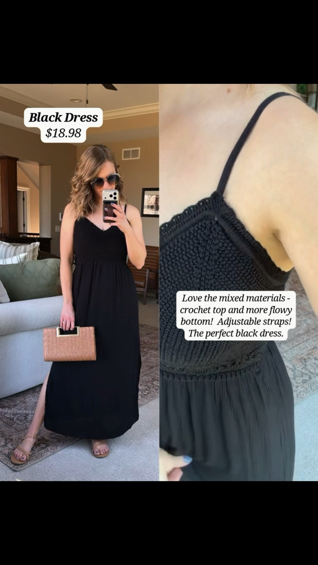 Love the mixed materials of this dress, especially the crochet top! The straps are adjustable, the perfect black dress from Walmart!

#LTKOver40 #LTKSeasonal #LTKgrwm