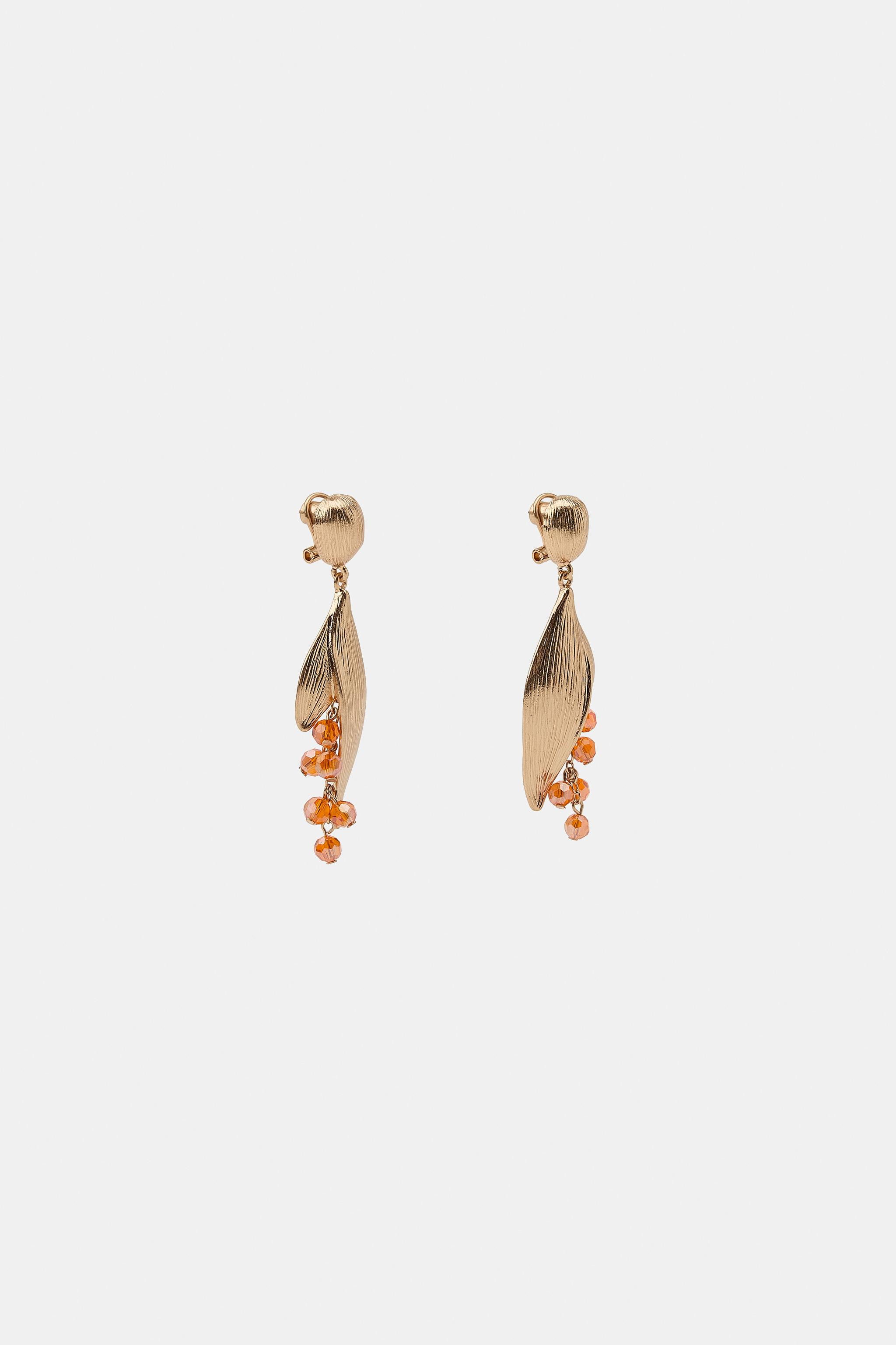 BEADED FLOWER EARRINGS | Zara US
