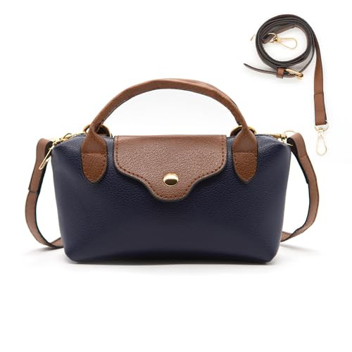 Long Keeper Mini Crossbody Bag for Women Vegan Leather Small Shoulder Handbag Top Handle Tote Hobo Purse Phone Clutch Bag (Dark Blue) | Amazon (US)