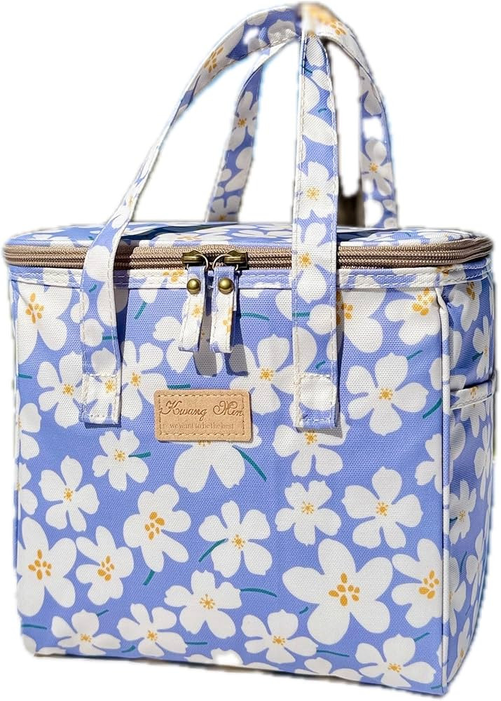Kwang Min Floral Insulated Lunch Bag for Women,Reusable Lunch Box,Large Cooler for Office,Picnic ... | Amazon (US)