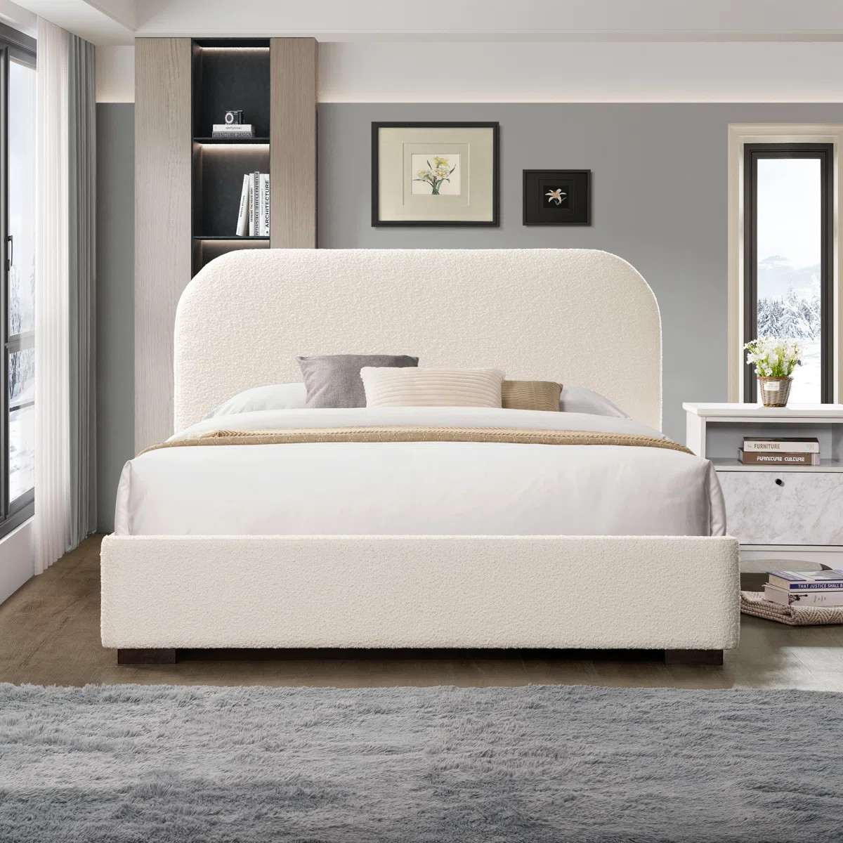Reigen Boucle Platform Bed | Joss & Main