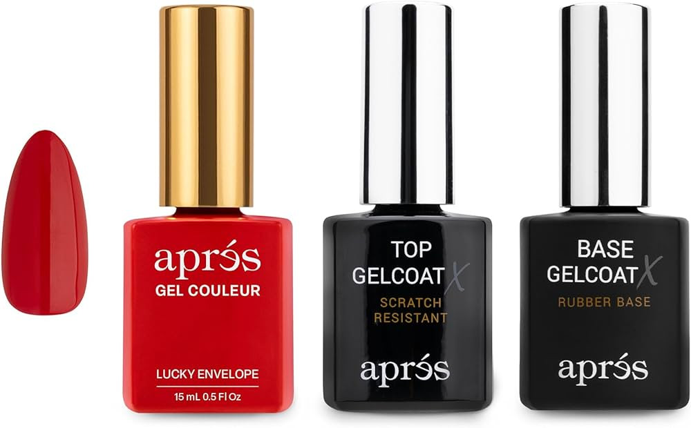 APRÉS Gel Couleur Trio Set - Gel Color, Base Coat, Non-Wipe Top Coat (15ml), Nail Polish Bundle ... | Amazon (US)