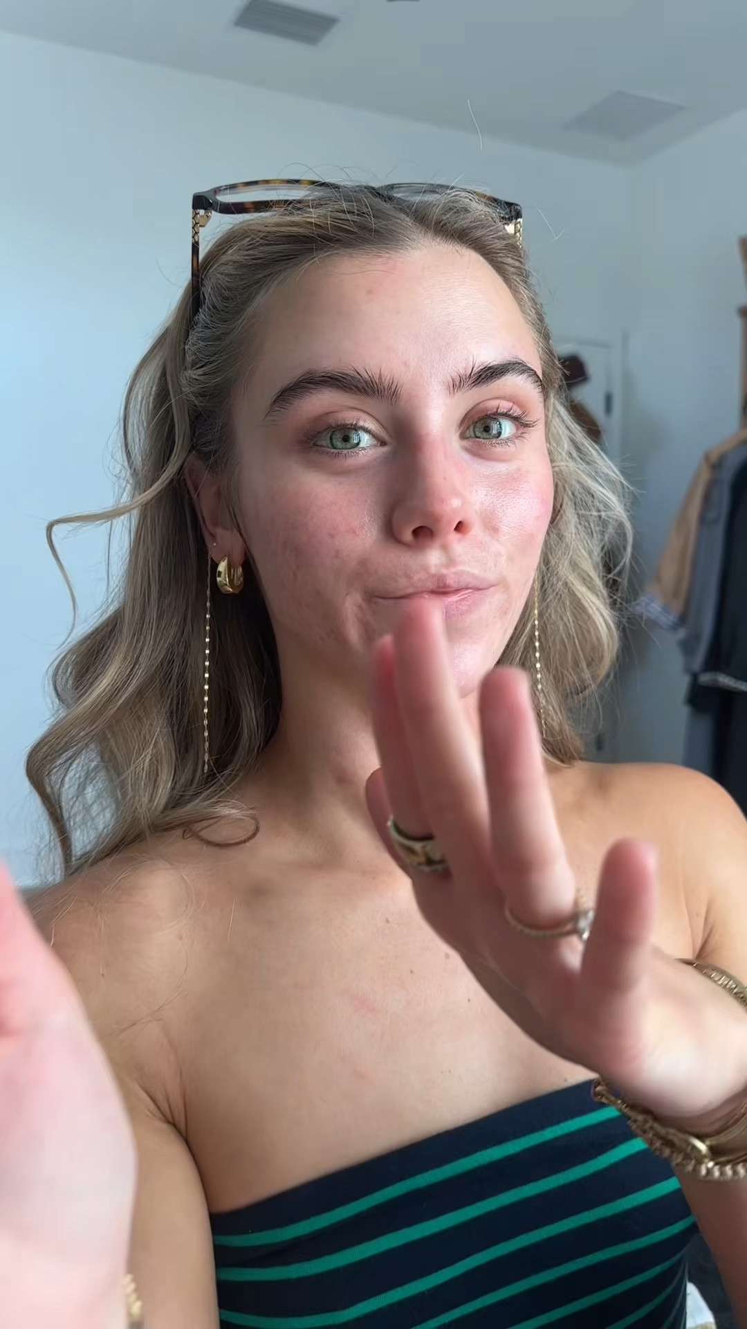 get ready with me 💛 skin needs to be hydrated so bioron calendula cream or magic molecule (code SLOANE15) for prep before my dibs beauty LoveBeam perfector shade 2. I used Haus Labs Foundation shade 200 light medium neutral. My other foundation favorites include Lawless 7L and Natasha Denona foundation shade N6. Dibs Beauty shade 4 desert island duo as a bronzer and Make Beauty Cream blush stick in euphoric. Natasha Denona concealer shade N2. Huda beauty loose setting powder cherry peach powder. Make Beauty clear brow gel. Dibs beauty baked bronzer shade caramel cappuccino and Make Beauty powder blush in new moon. Makeup by Mario setting spray before lashes and lips and after those steps too. Maybelline sky high mascara in plum twilight. Dibs beauty pressed powder shade 111. Makeup forever anywhere caffeine lip liner with the U Beauty lip compound in shade rose  Finishing step, L’Oréal Paris 3 second setting mist setting spray

#LTKFindsUnder50 #LTKBeauty #LTKgrwm