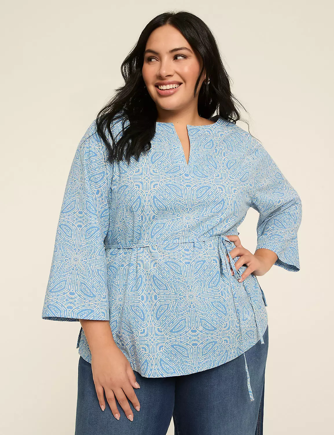Bracelet Sleeve Notch Neck Tunic | Lane Bryant (US)