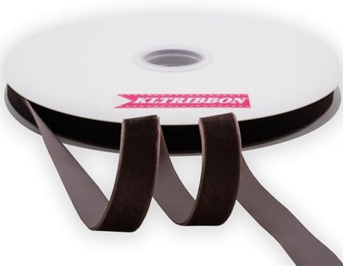 Nylon Brown Velvet Ribbon Single Sided,5/8 Inch X 25Yards Spool | Amazon (US)