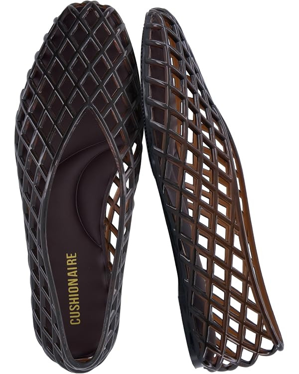 CUSHIONAIRE Siesta Modern Lattice Ballet Flats for Women, Comfortable Slip On Pointed Toe Womens ... | Amazon (US)